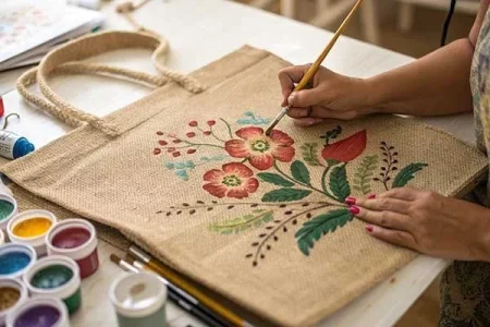 A-hand-painted-jute-tote-bag A-hand-painted-jute-tote-bag